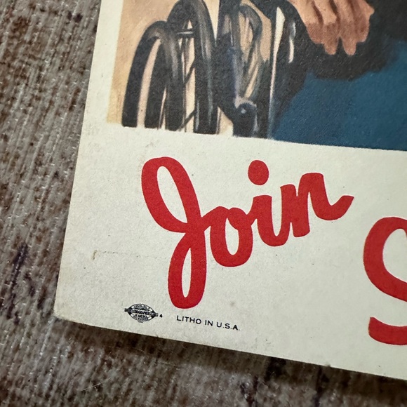 Vintage Red Cross recruiting cardboard sign on the job - Picture 10 of 10